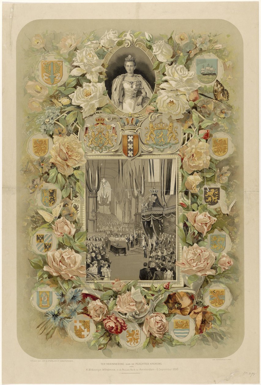Zur Erinnerung an die feierliche Krönung von H.M. Königin Wilhelmina in der Nieuwe Kerk zu Amsterdam - 6. September 1898 von Willem Zwart
