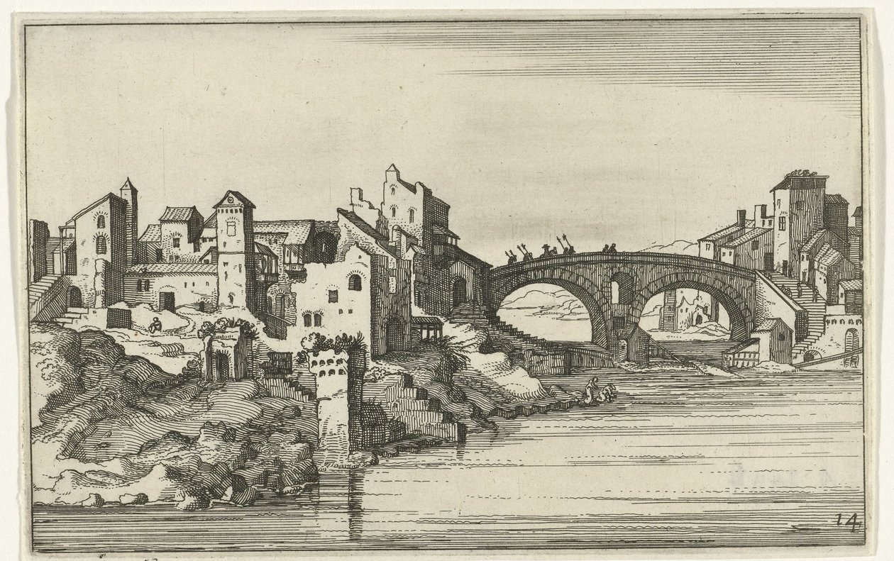 Brücke über den Fluss von Willem van Nieulandt (II)