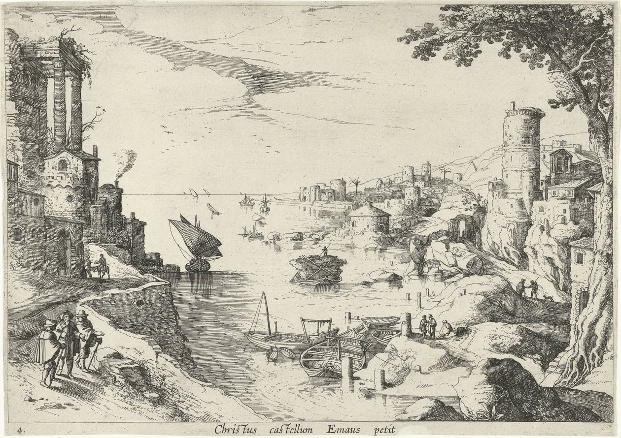 Landschaft mit den Emmausjüngern von Willem van Nieulandt (II)