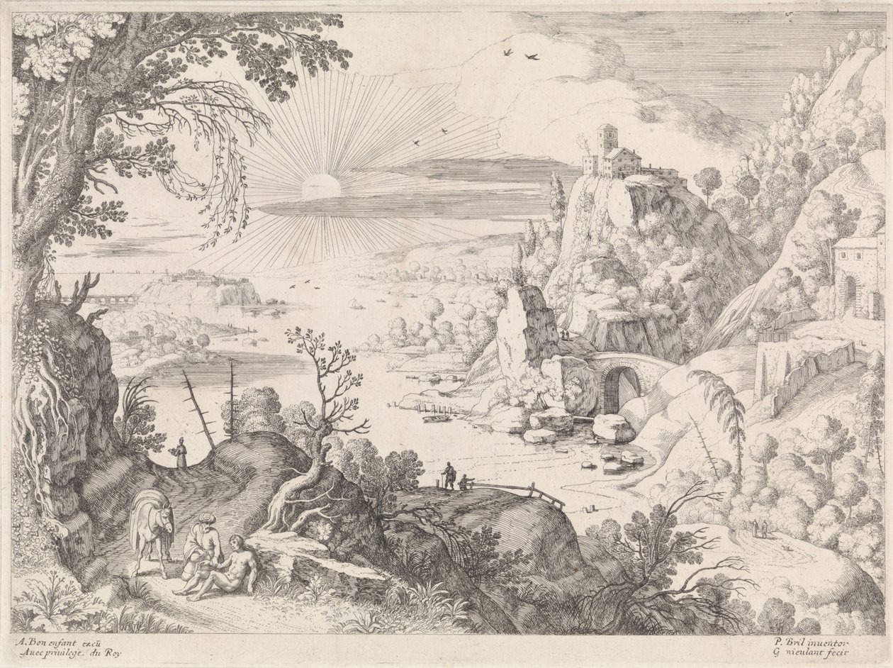 Landschaft mit dem barmherzigen Samariter von Willem van Nieulandt (II)
