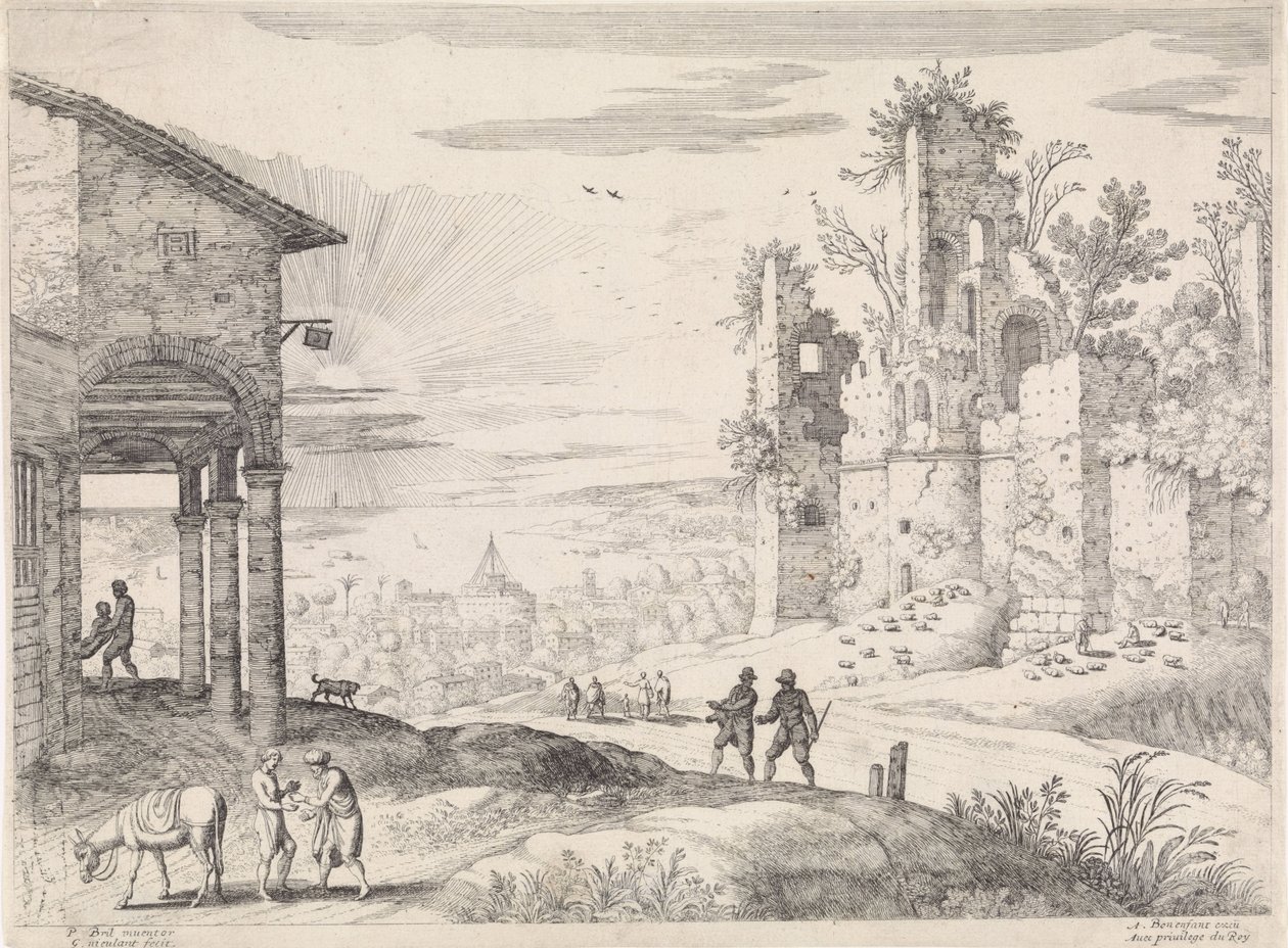 Landschaft mit dem barmherzigen Samariter bei der Herberge von Willem van Nieulandt (II)