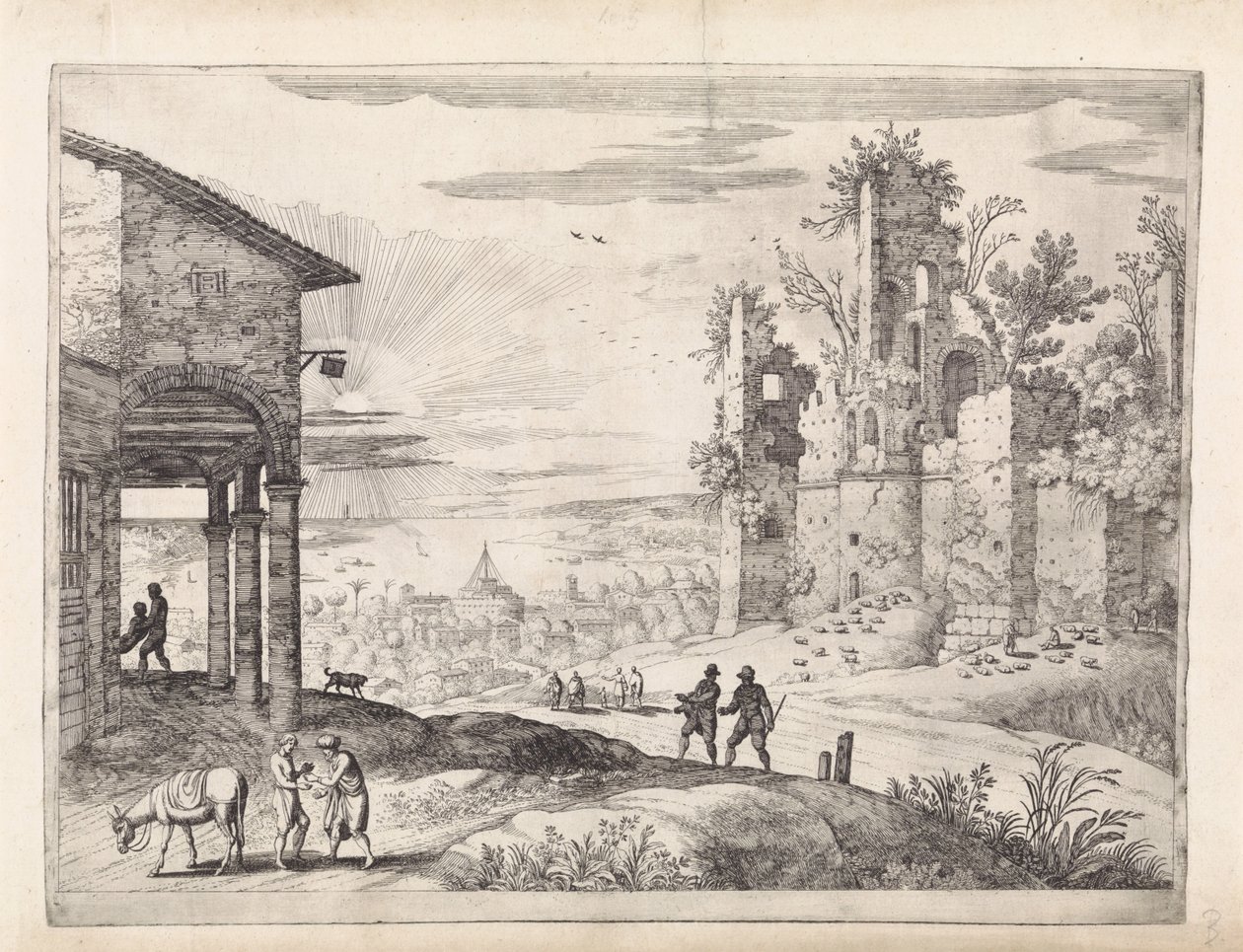 Landschaft mit dem barmherzigen Samariter bei der Herberge von Willem van Nieulandt (II)