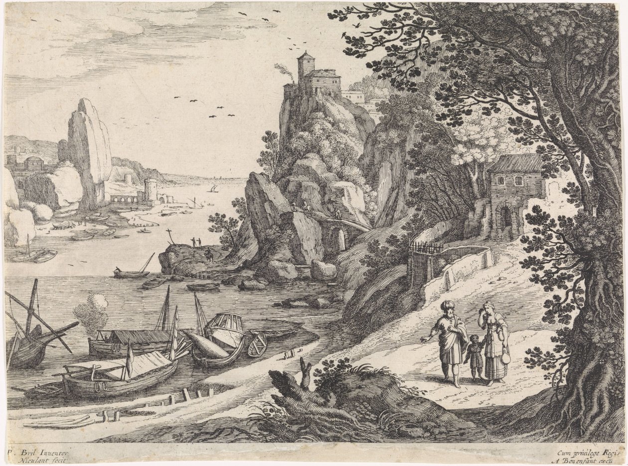 Landschaft mit der Vertreibung von Hagar und Ismael
Italienische Landschaften (Serientitel) von Willem van Nieulandt (II)