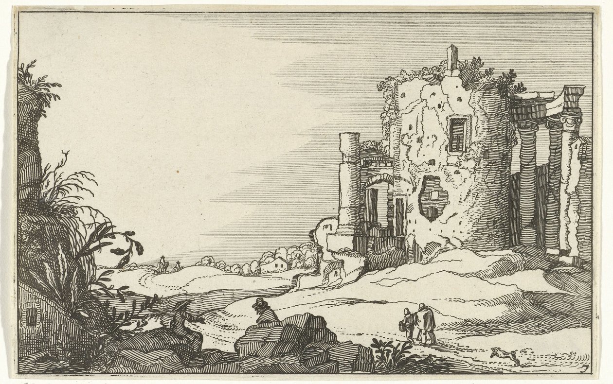 Ruine eines von Säulen umgebenen Tempels von Willem van Nieulandt (II)