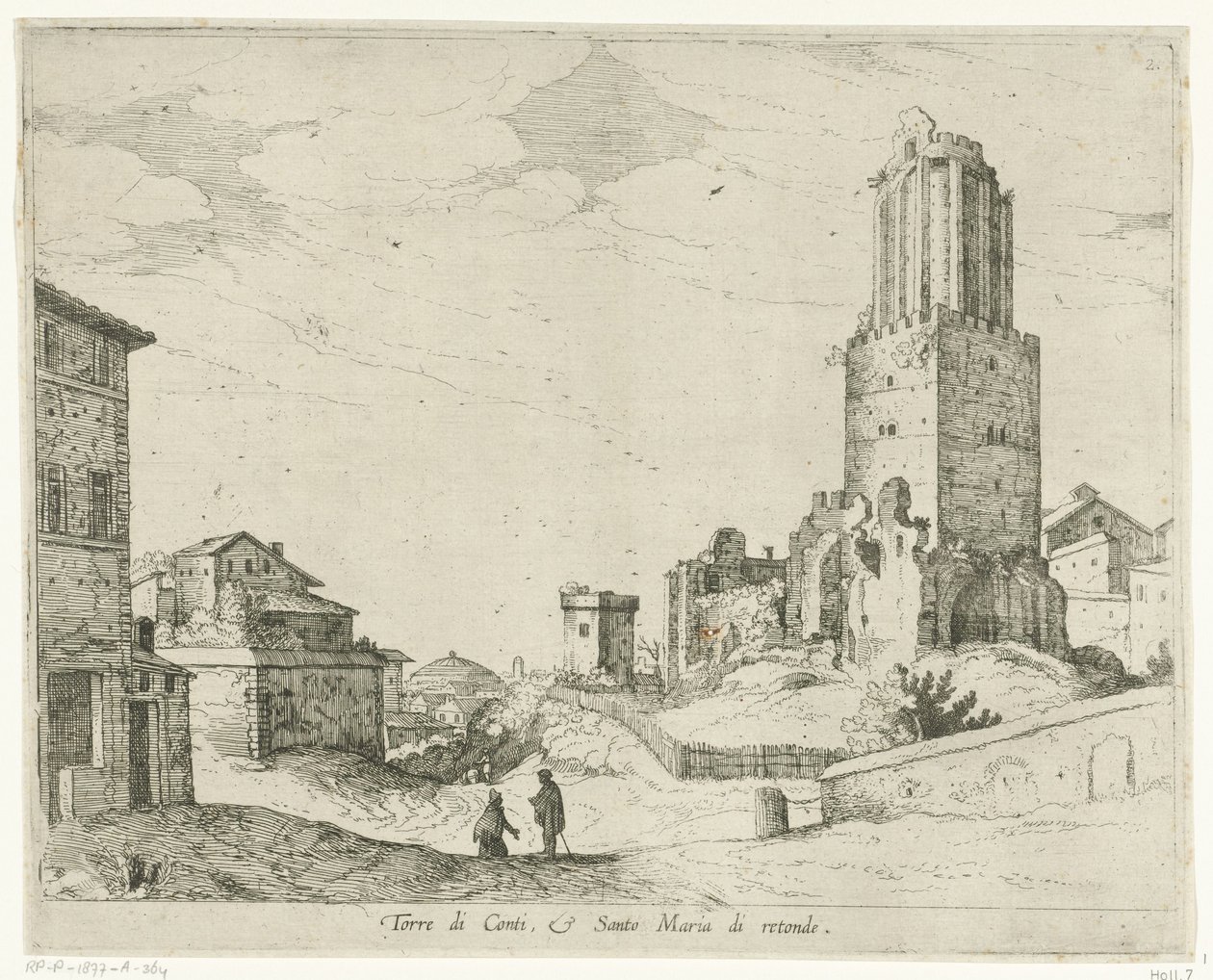Torre delle Milizie und das Pantheon von Willem van Nieulandt (II)