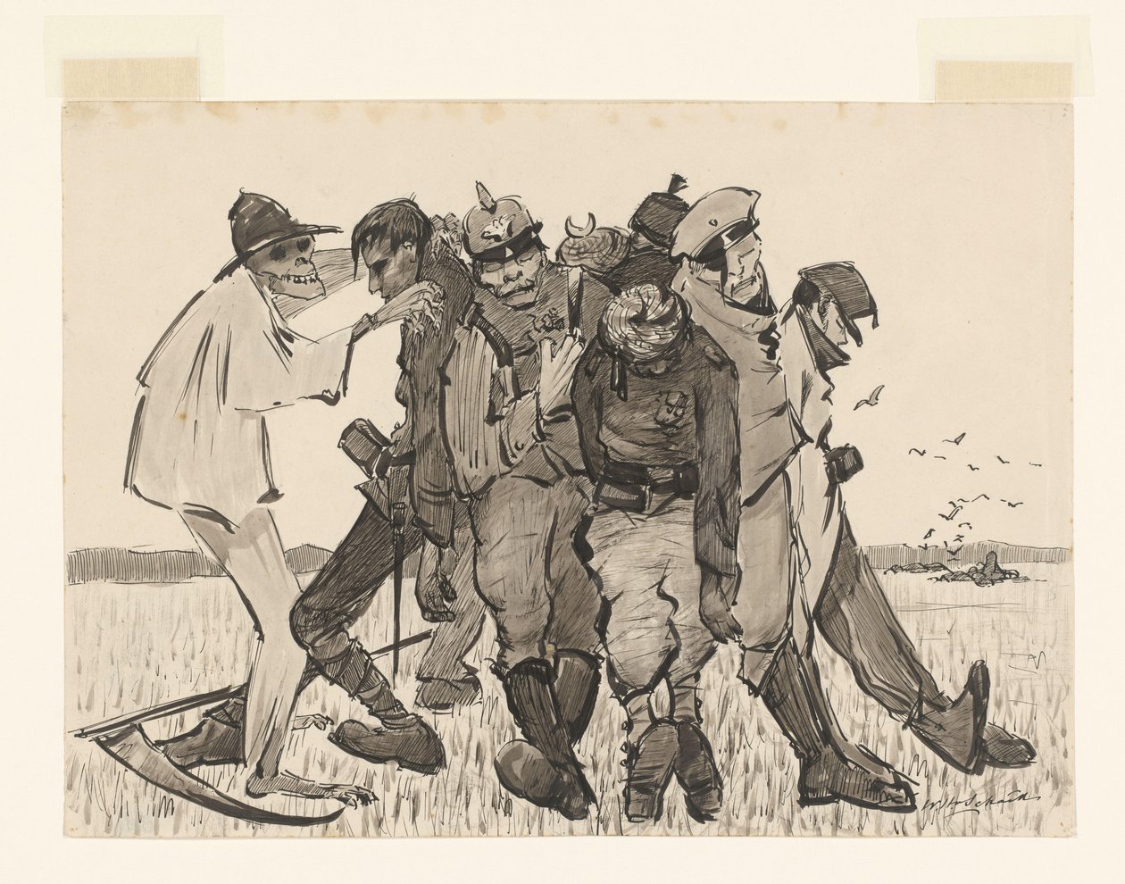 Ernte 1918. Moderne Getreidegarbe (Originaltitel auf dem Objekt) von Willem van Schaik (signed by artist)