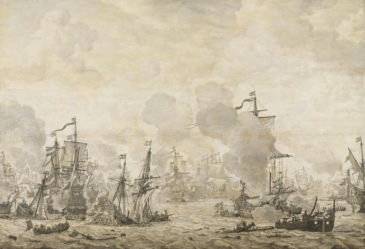 Episode aus der Schlacht zwischen den niederländischen und schwedischen Flotten im Sund, 8. November 1658 von Willem van de Velde (I)
