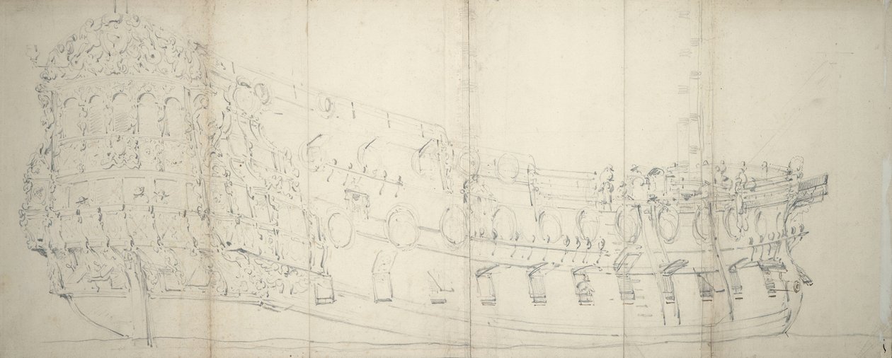 Porträt eines englischen Drittklasseschiffs, ca. 1680 von Willem van de Velde the Younger