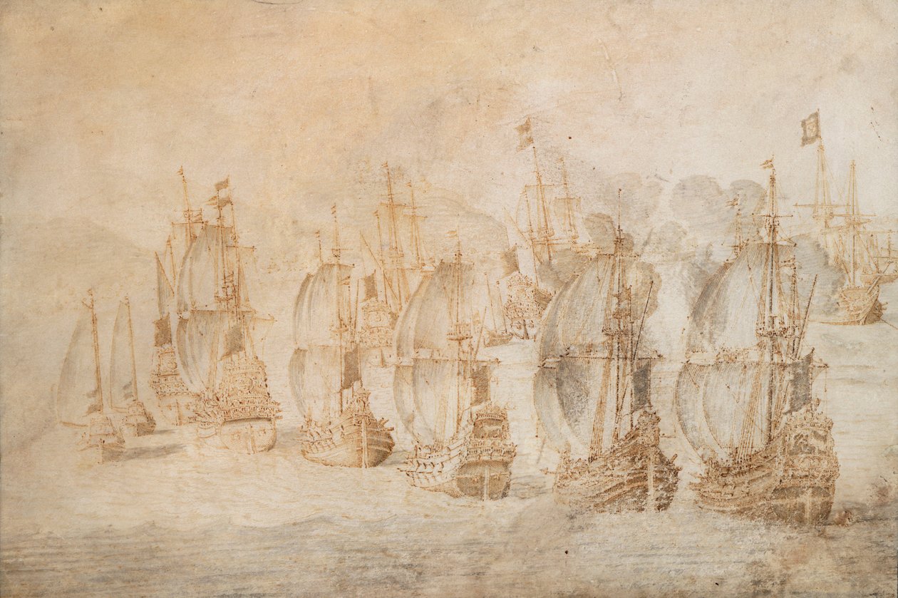 Aktion bei Tamanana, 9. September 1645 von Willem van de the Elder Velde