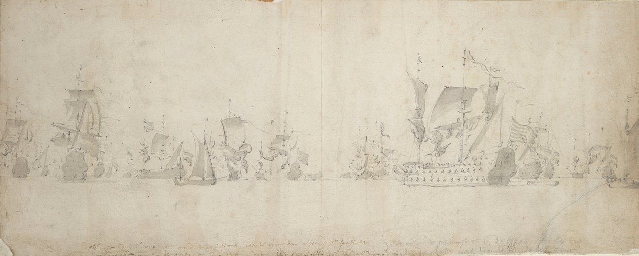Niederländische Flotte nach dem Kriegsrat, 8.-18. August 1665 von Willem van de the Elder Velde