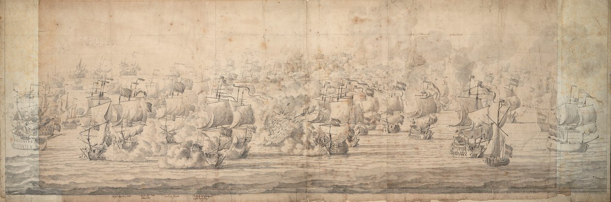 Die Schlacht von Lowestoft, 3.-13. Juni 1665, um 1674 von Willem van de the Elder Velde