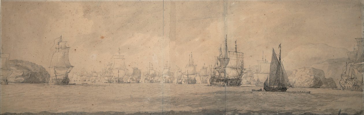 Die niederländischen Ostindienfahrer segeln in Richtung Bok op Raa (Bjaelkero), 25. August-4. September 1665 von Willem van de the Elder Velde