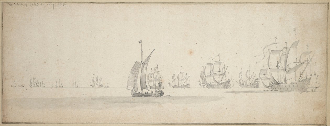 Die niederländische Flotte auf dem Weg zur schottischen Küste von Willem van de the Elder Velde