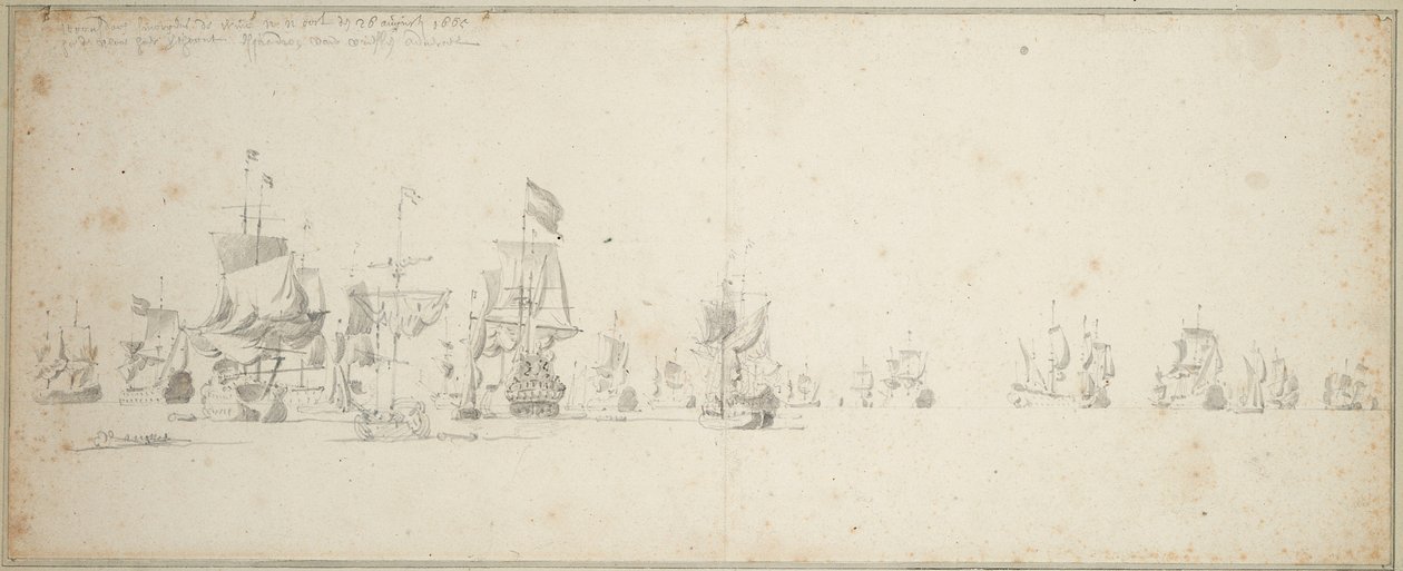 Das Friesland-Geschwader vor der Küste Schottlands von Willem van de the Elder Velde