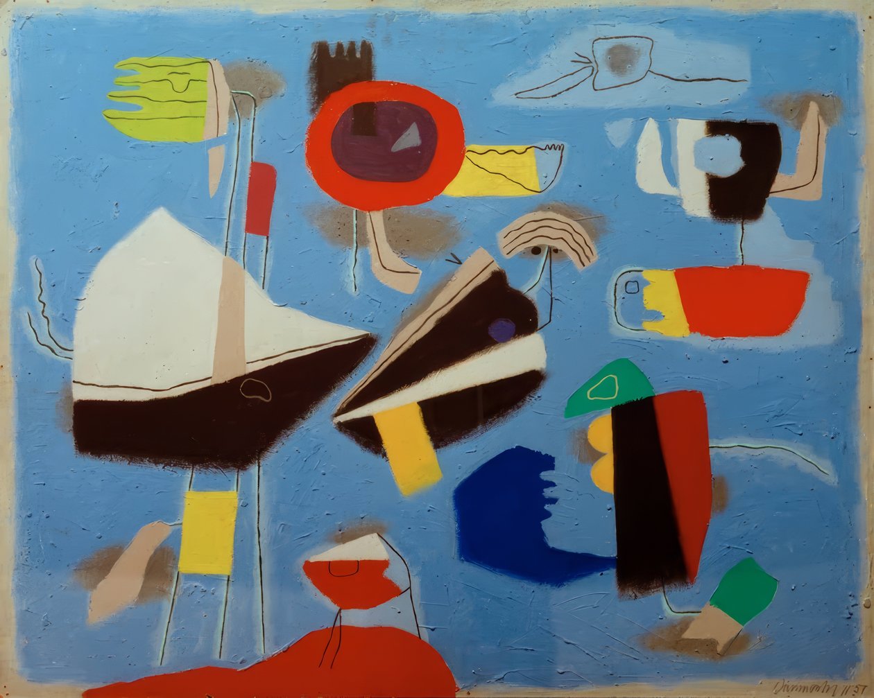 Der Fächer auf Blau von Willi Baumeister