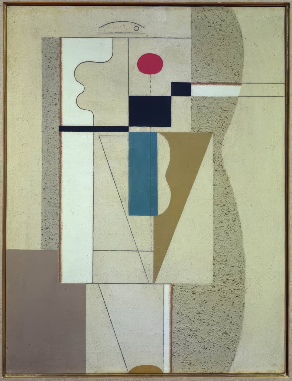 Figur mit roter Ellipse von Willi Baumeister
