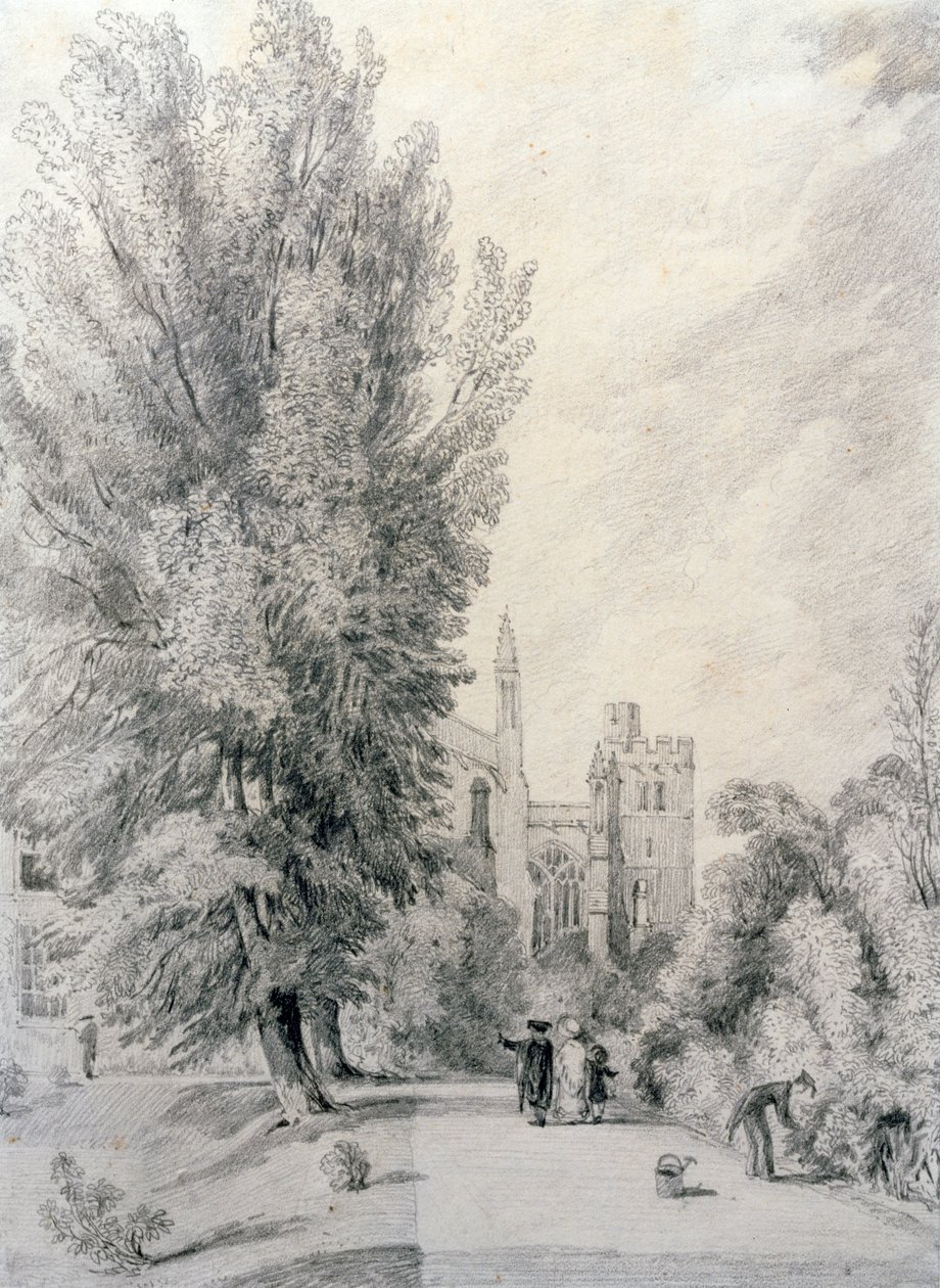 New College Garten, 1821 von William Alfred Delamotte