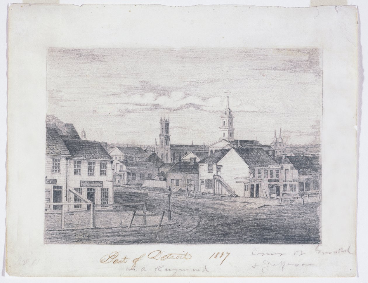 Teil von Detroit im Jahr 1837, ca. 1837 von William Asa Raymond