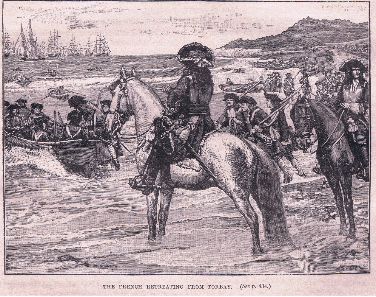 Der französische Rückzug aus Torbay, 1690 n. Chr. von William Barnes Wollen