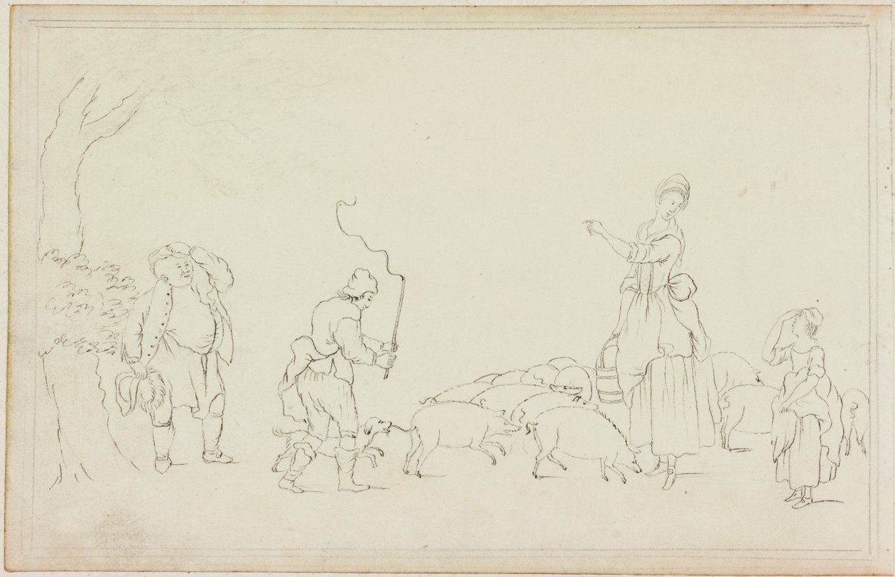 Szene mit Schweinetreiber von William Beilby