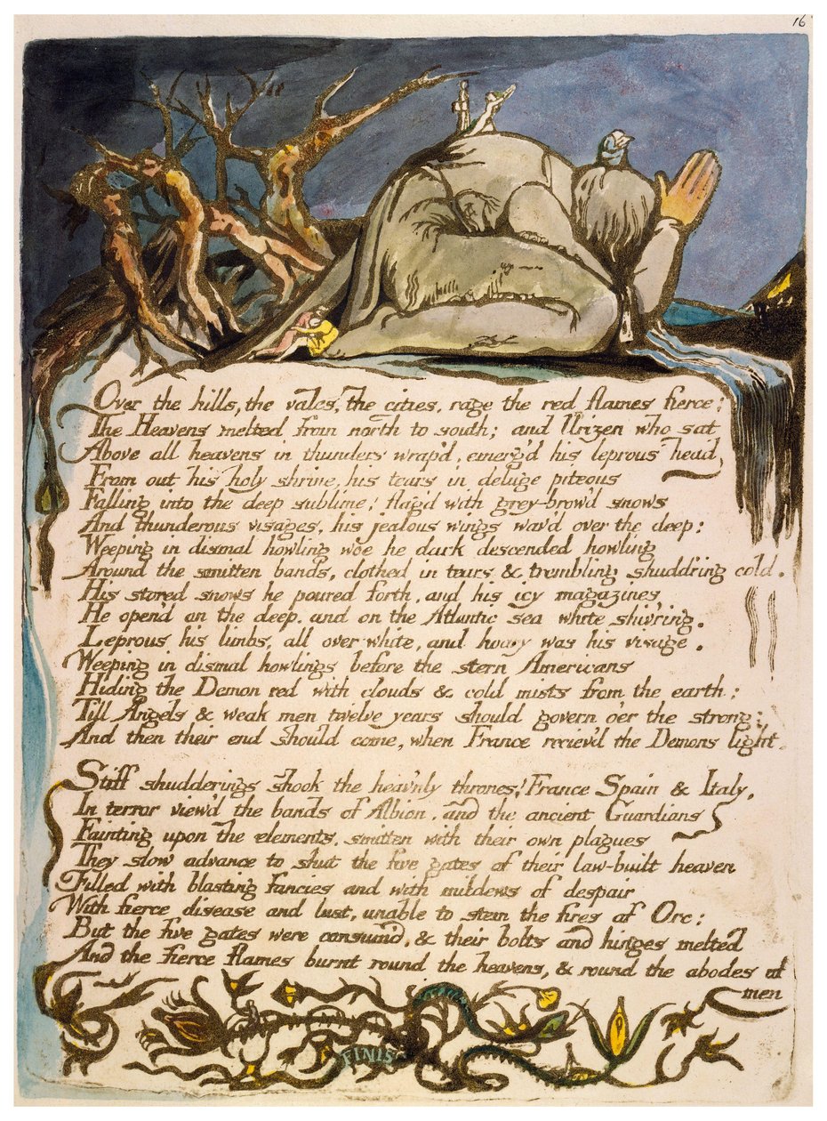 Amerika eine Prophezeiung, Kopie, Platte 18 von William Blake