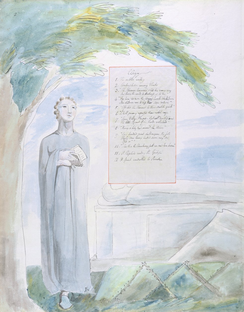 Elegie geschrieben in einem Landkirchhof, Design 106 aus Die Gedichte von Thomas Gray, 1797-98 von William Blake