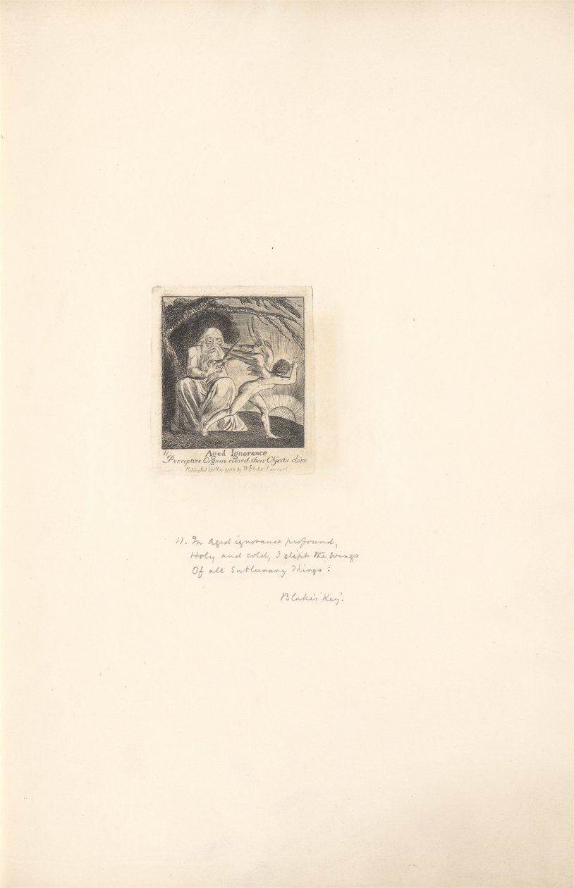 Für die Geschlechter. Die Tore des Paradieses, Tafel 13, Gealterte Unwissenheit von William Blake