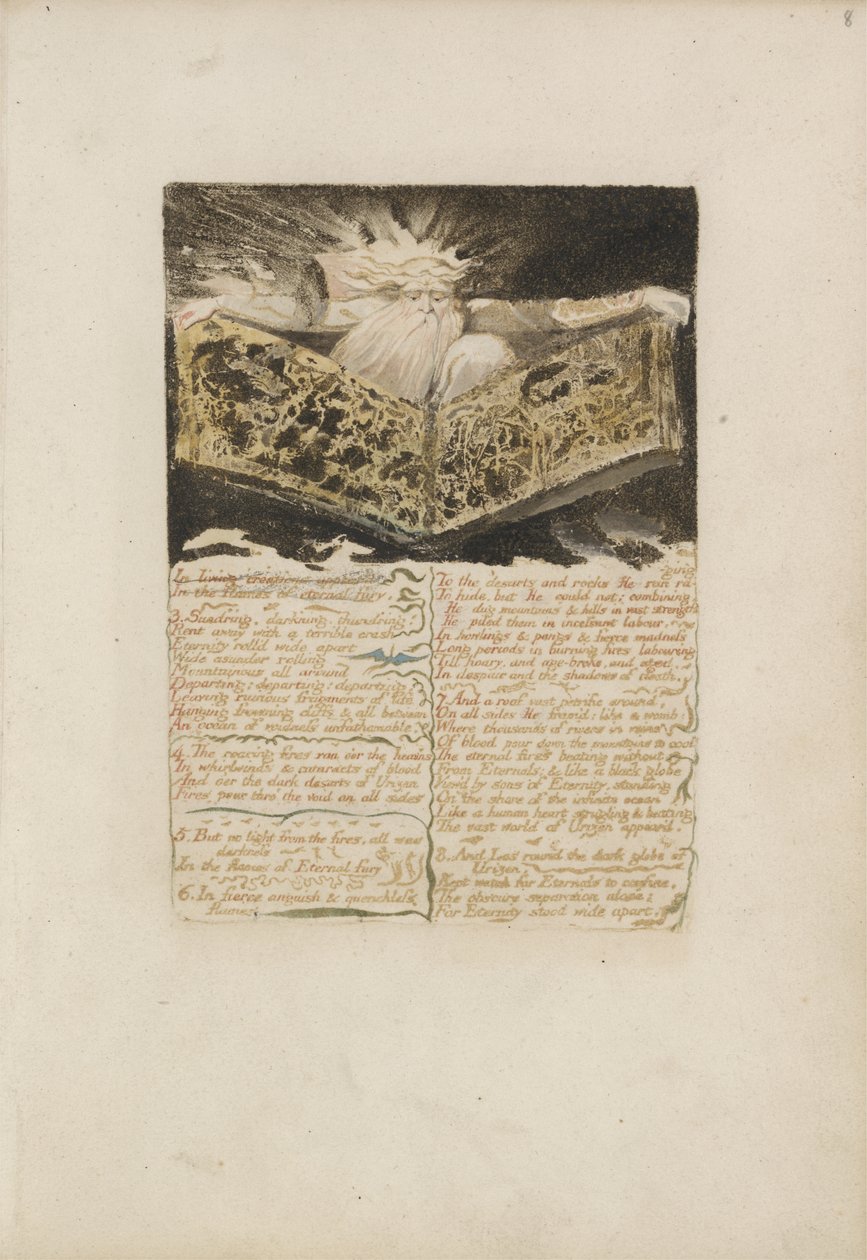 In lebenden Schöpfungen erschienen..., Platte 8 aus Das Erste Buch von Urizen, 1794 von William Blake