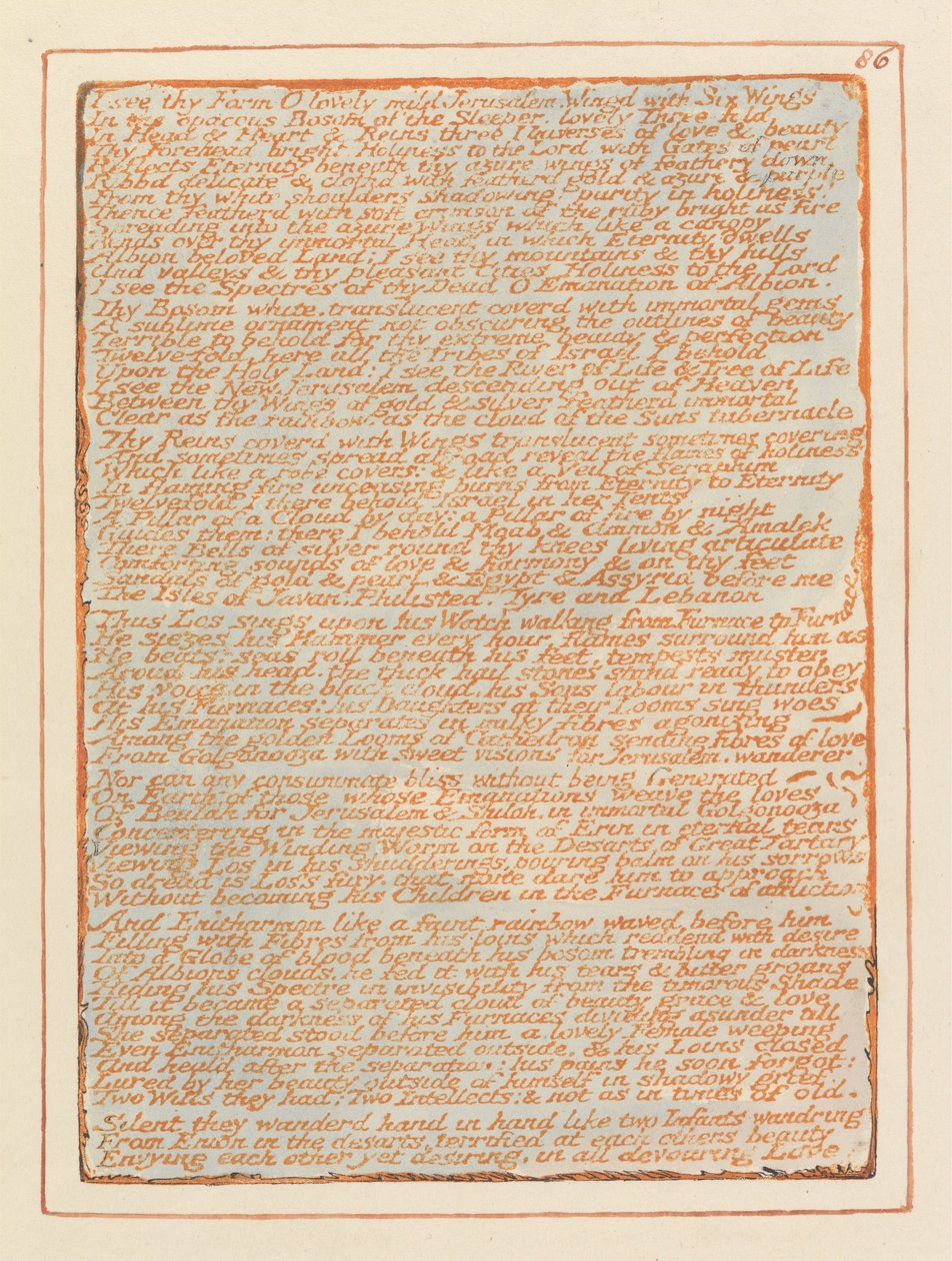 Jerusalem, Platte 86 von William Blake
