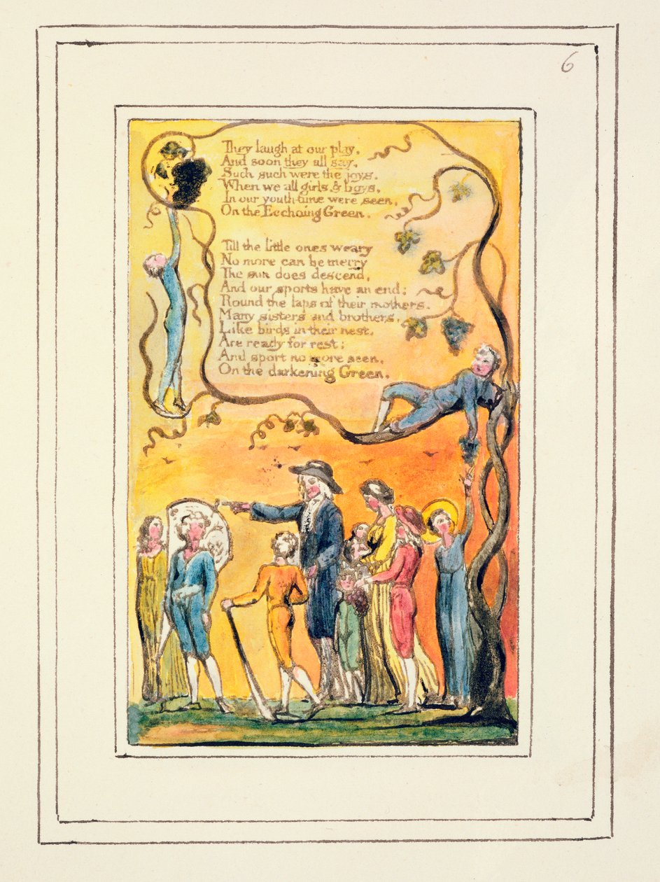 Das Echoing Green (fortgesetzt): Tafel 6 aus Songs of Innocence and of Experience (Kopie R) ca. 1802-08 von William Blake
