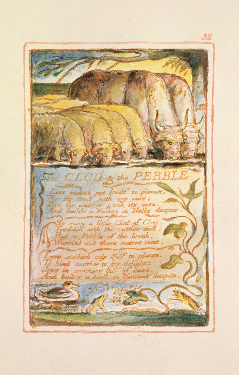 Der Klumpen und der Kiesel: Platte 32 aus Songs of Innocence and of Experience (Kopie AA) ca. 1815-26 von William Blake