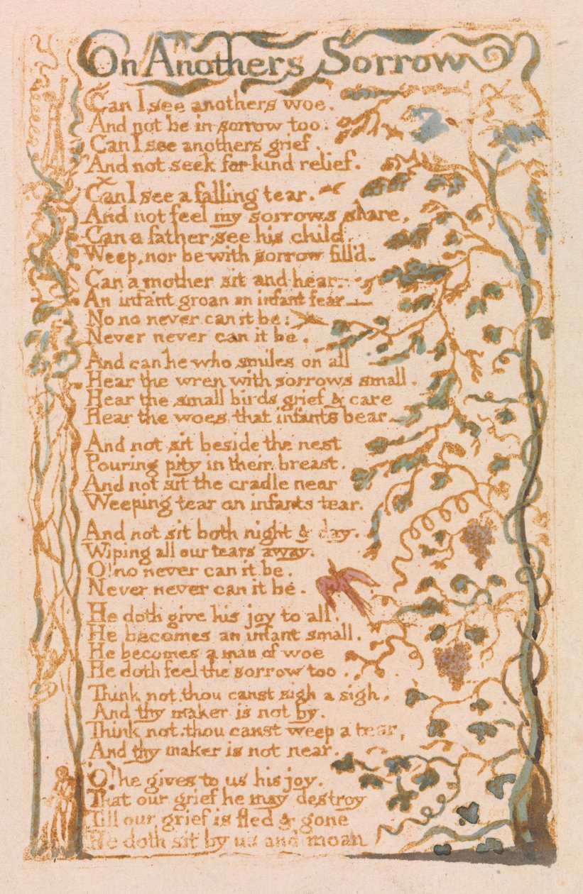 Lieder der Unschuld, Platte 24, Über fremdes Leid (Bentley 27) von William Blake