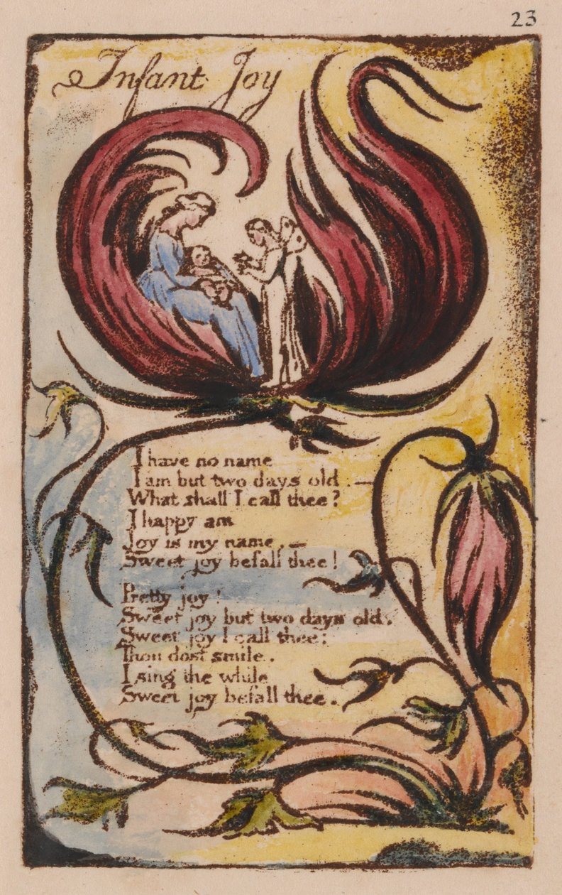Lieder der Unschuld und der Erfahrung, Platte 23, Kindliche Freude (Bentley 25) von William Blake