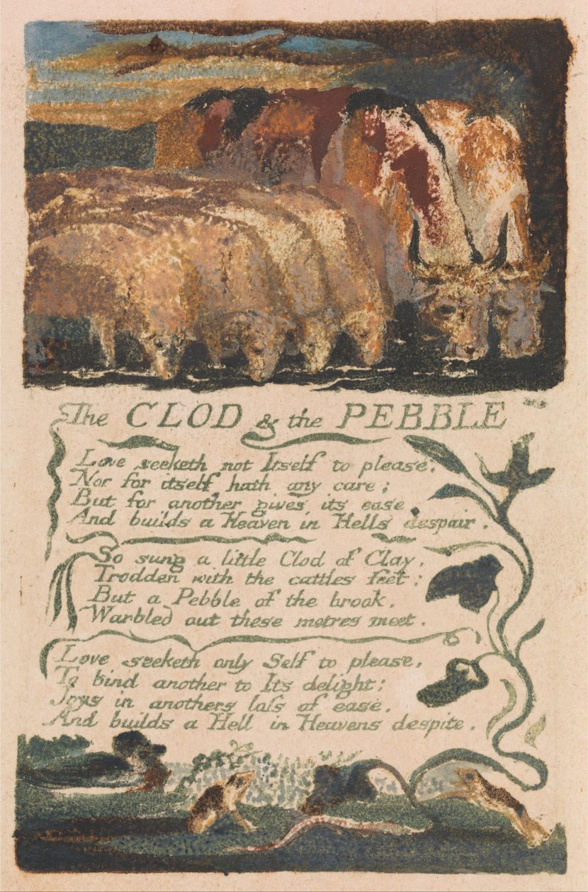 Lieder der Unschuld und der Erfahrung, Platte 36, Der Klumpen und der Kiesel (Bentley 32) von William Blake