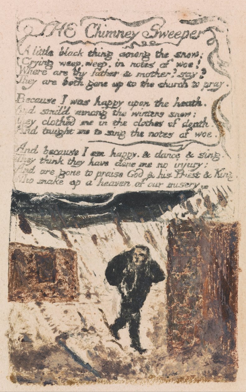 Lieder der Unschuld und der Erfahrung, Platte 45, Der Schornsteinfeger (Bentley 37) von William Blake