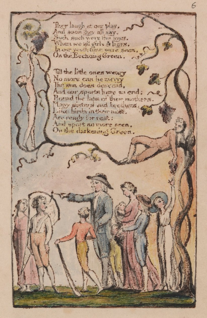 Lieder der Unschuld und der Erfahrung, Platte 6, Das Echoing Green (Bentley 7) von William Blake