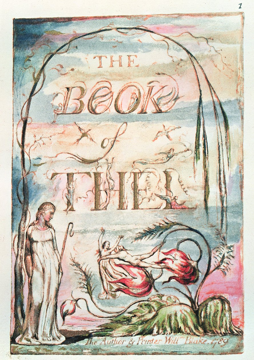 Das Buch Thel; Titelseite, 1789 von William Blake