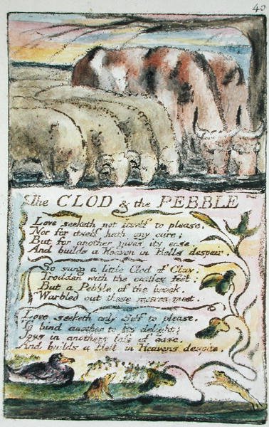 Der Klumpen und der Kieselstein, Platte 40 (Bentley 32) aus Songs of Innocence and of Experience (Bentley Copy L) 1789-94 von William Blake