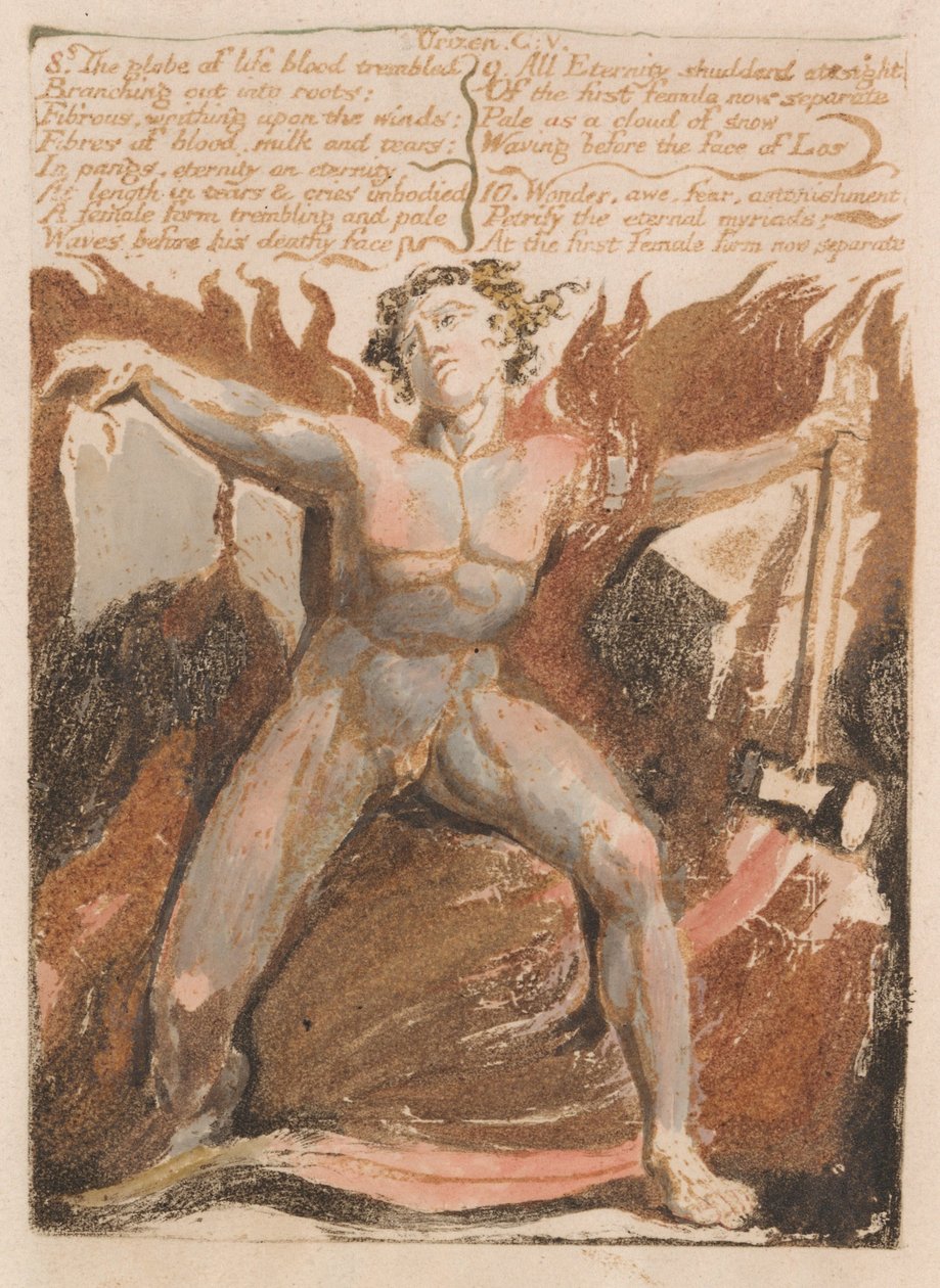 Das erste Buch von Urizen, Tafel 17, 8. Die Kugel des Lebensblutes zitterte.... (Bentley 18) von William Blake