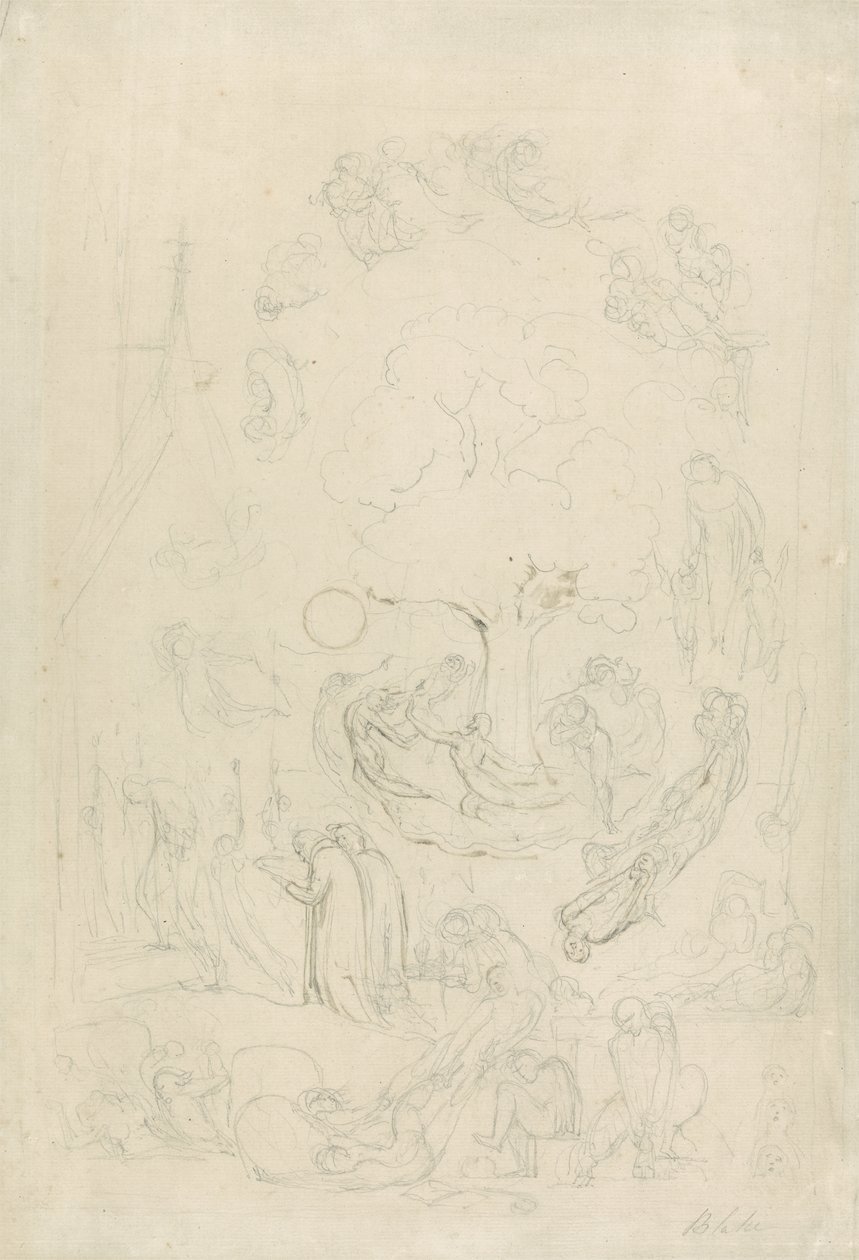 Die Spiele der Geister nach ihren Neigungen vor dem Jüngsten Gericht, 1805-08 von William Blake