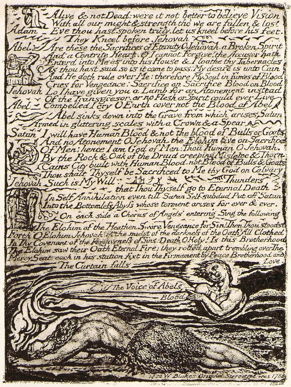 Der Geist von Abel, Seite 2 von William Blake