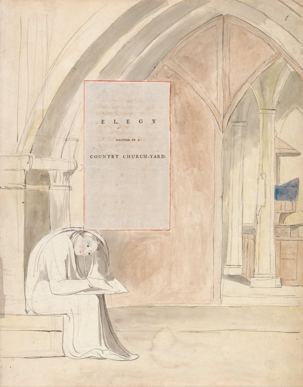 Die Gedichte von Thomas Gray, Design 105, Elegie geschrieben auf einem Landkirchhof von William Blake