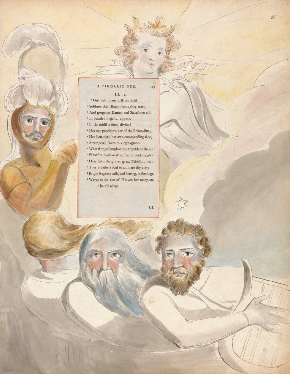 Die Gedichte von Thomas Gray, Design 63, Der Barde von William Blake