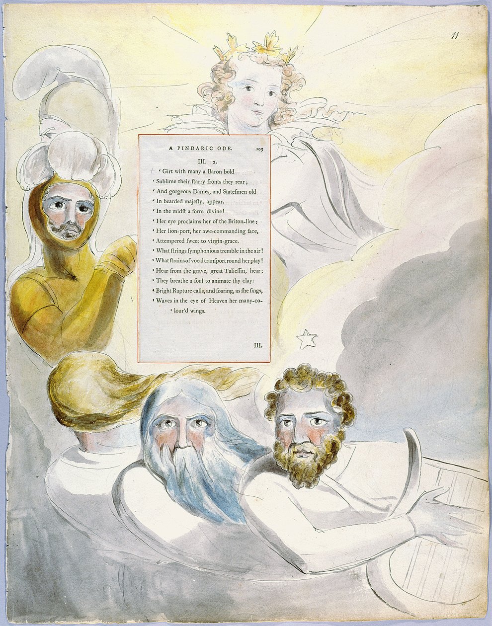 Die Gedichte von Thomas Gray, Design 63, Der Barde 11 von William Blake