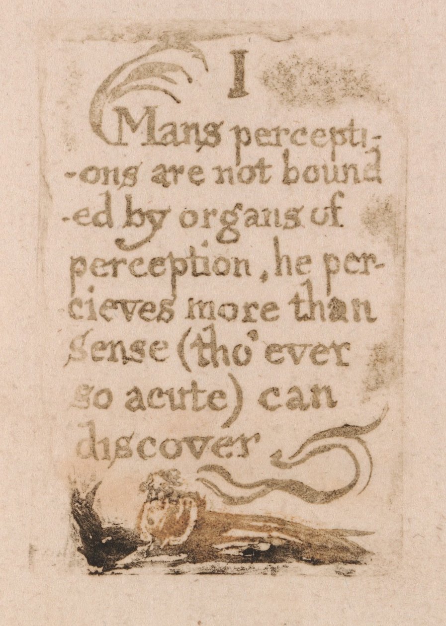 Es gibt keine natürliche Religion, Tafel 10, Die Wahrnehmungen des Menschen sind nicht begrenzt... (Bentley b3) von William Blake