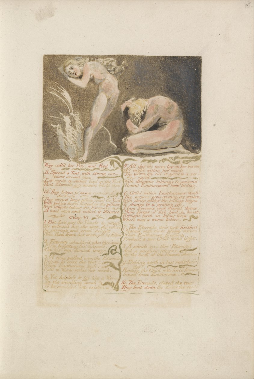 Sie nannten sie Mitleid und flohen..., Platte 19 aus Das erste Buch von Urizen von William Blake