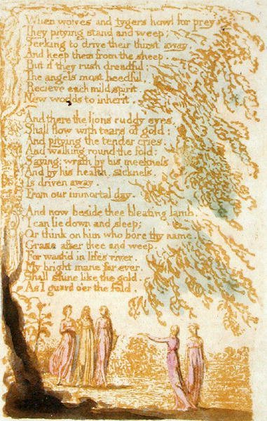 Wenn Wölfe und Tiger heulen..., Platte 17 aus Songs of Innocence, 1789 von William Blake