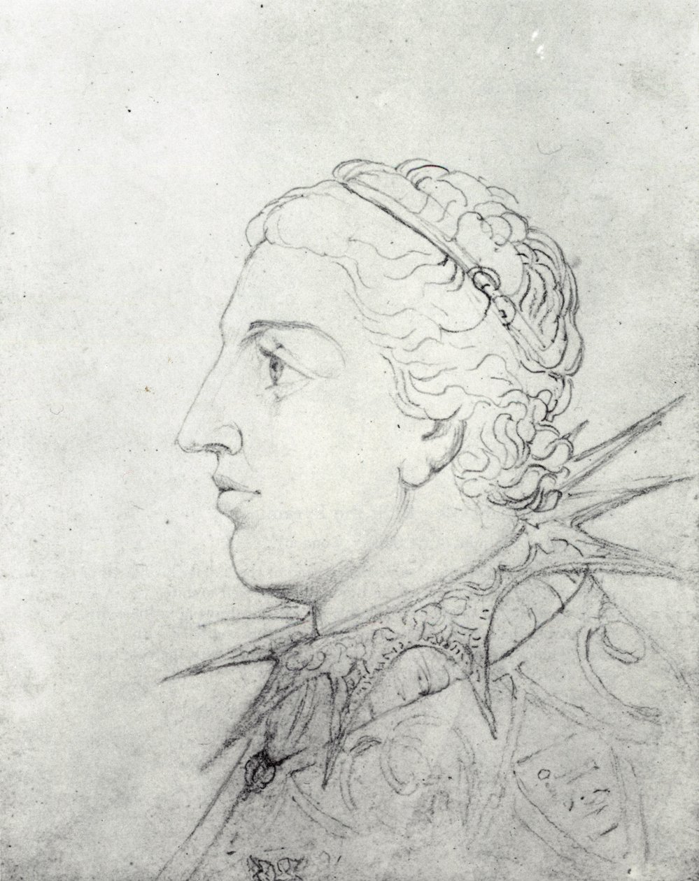 William Blake, Visionärer Kopf von Edward VI mit einem stacheligen Kragen von William Blake