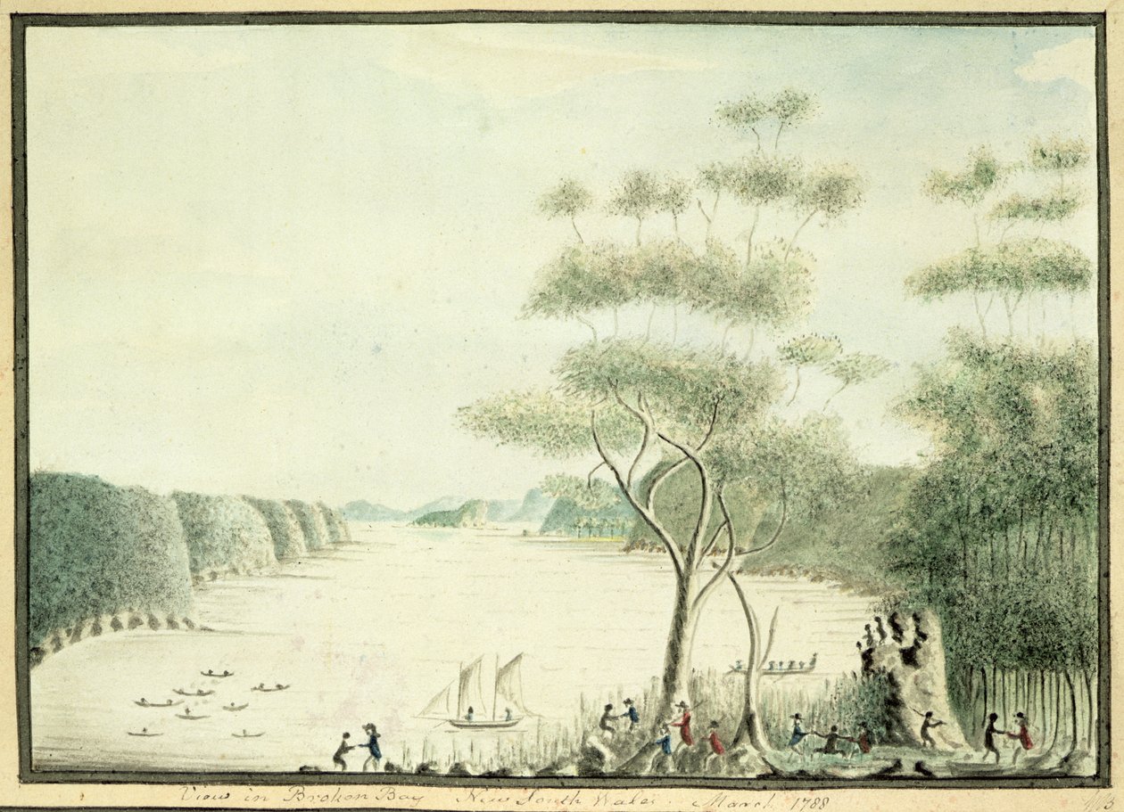 Ansicht in Broken Bay, New South Wales, 1788 von William Bradley
