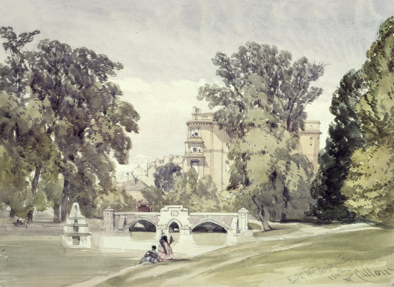 Westliches Ende der Serpentine, Kensington Gardens von William Callow
